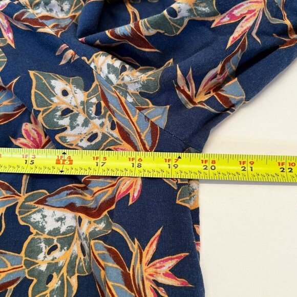 Vintage Nani Hawaii Blue Floral Tiered Midi Dress Size 3/4Sleeve Size M/L (READ) - Picture 7 of 7